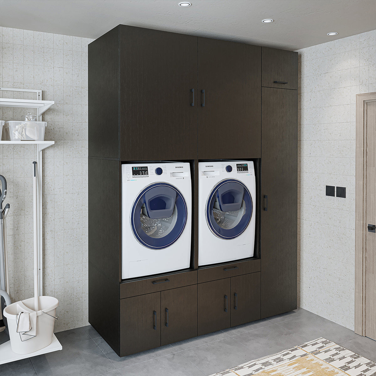 Roomart Waschmaschinenschrank SERIE 3, 179 cm, für zwei Geräte mit Hochschrank, in 3 Farben