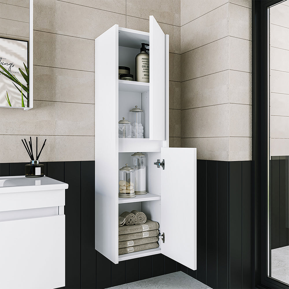 Set arredo bagno Roomart ATRIA Mobile base 85 cm con mobile specchio lavabo mobile alto