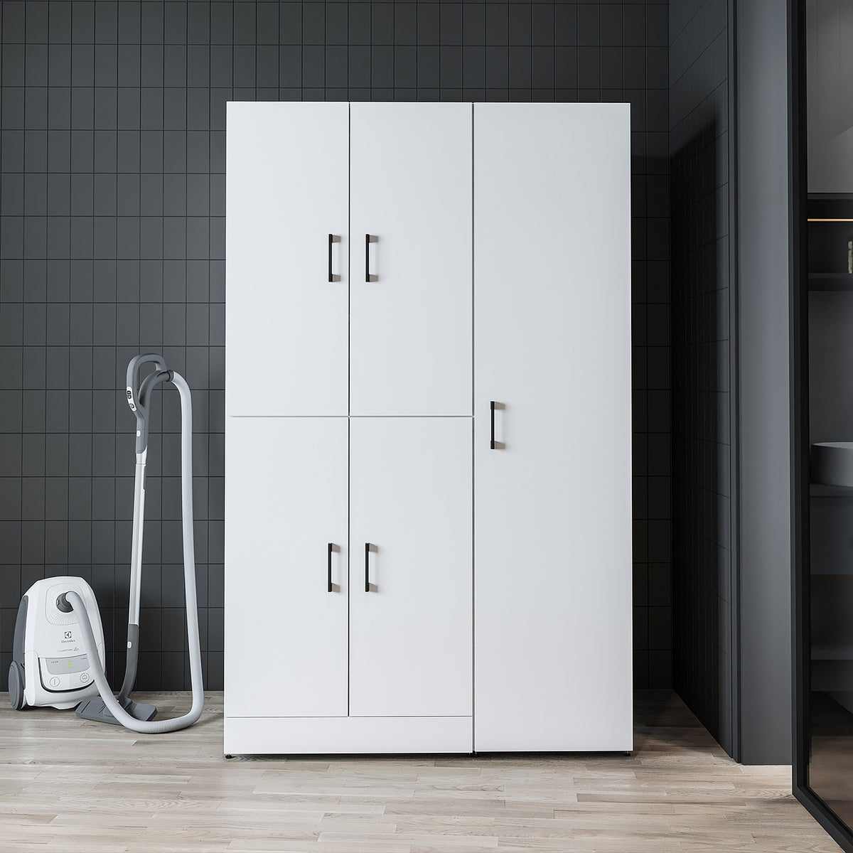 Roomart Waschmaschinenschrank DORA-II, 115 cm, für Waschmaschine und Trockner, in 5 Farben