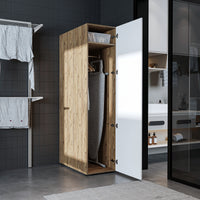 Roomart - DORA Armario alto 45cm ancho - Blanco - Roble blanco - Roble - Roble antracita - armario lavadora, estante lavadora, torre lavadora, armario, blanco, lavadoras, armario bajo, lavadora, secadora, armario hogar, armarios, armario baño, alto