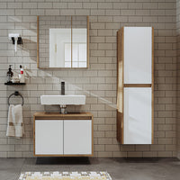 Roomart bathroom furniture set MELONA 3-piece, in 4 colors, 65cm vanity unit - mirror cabinet - tall cabinet- bathroom furniture, set, drain, washbasin, bathroom, furniture, bathroom furniture, bathroom, washbasin vanity unit, cm, wide, modern, washbasin, deep, with, vanity unit