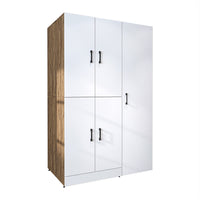 Roomart washing machine cabinet " DORA SET" for dryer & washing machine, 115 cm wide, in 4 colors, with doors & pull-out shelf - white - white oak - anthracite oak - oak - washing machine cabinet, washing machine shelf, washing tower, cabinet, white, washing machine