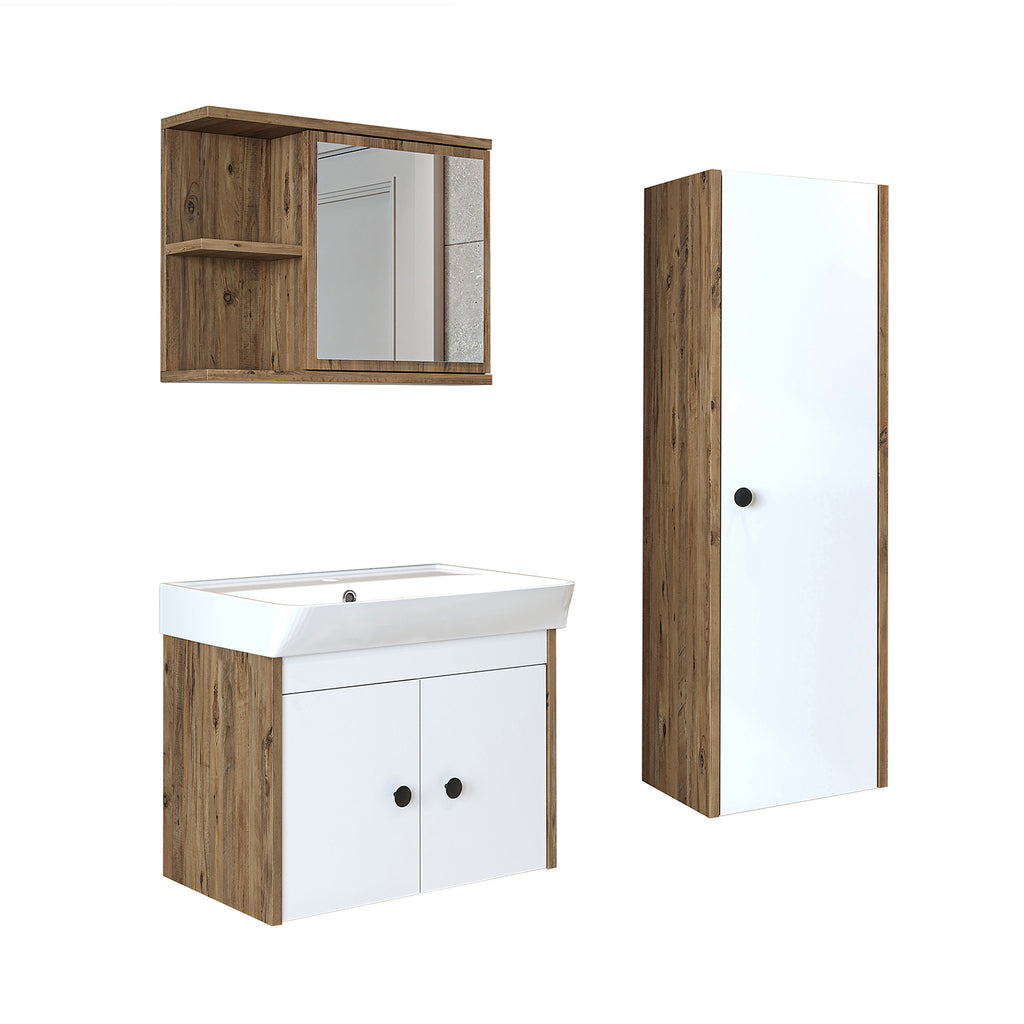 Bathroom furniture set - ADA - Vanity unit with washbasin - Mirror cabinet - Side cabinet - Bathroom furniture - bathroom cabinet, washbasin, bathroom furniture, bathroom cabinet, bathroom, with, vanity unit, bathroom furniture, set, washbasin, furniture, bathroom, bathroom