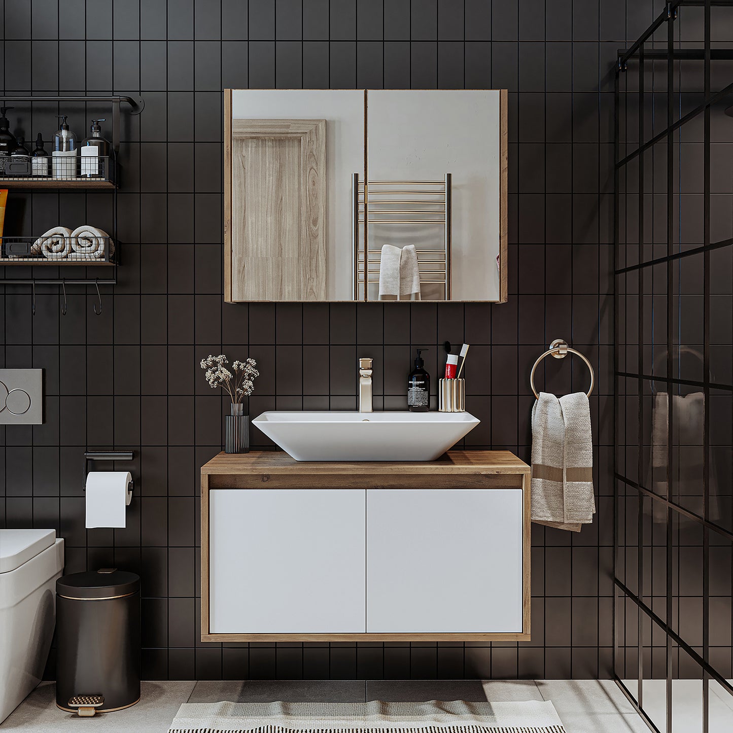 Roomart - Conjunto de muebles de cuarto de baño - ATLANTIC - 3 piezas - 85 cm mueble con lavabo de cerámica - mueble con espejo - mueble de cuarto de baño, lavabo, mueble de cuarto de baño, mueble de cuarto de baño, cuarto de baño, con, mueble con lavabo, mueble de cuarto de baño, conjunto, lavabo, mueble, mueble de cuarto de baño, cuarto de baño,