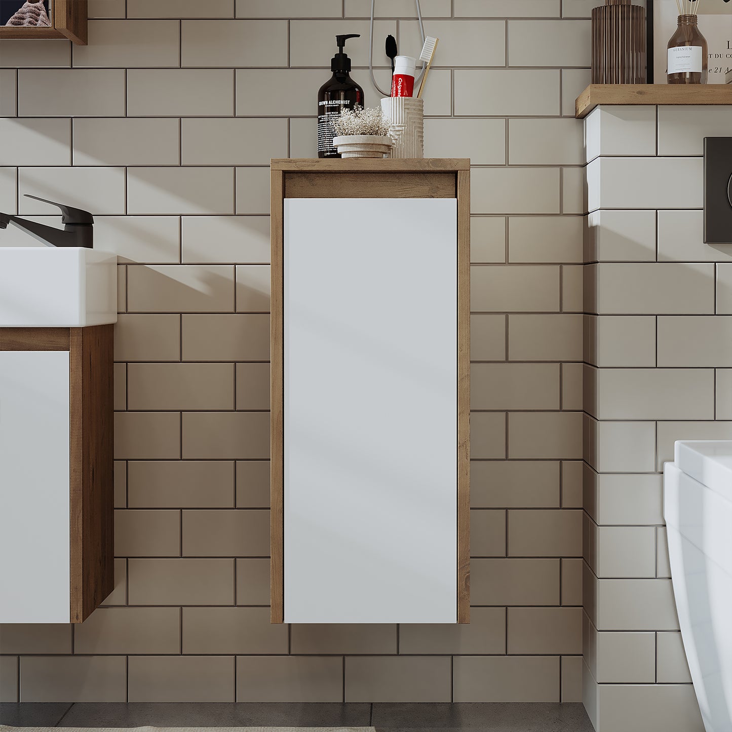 Badmöbelset • PUNTO • Unterschrank mit Waschbecken • Badezimmer Möbel • Gäste WC