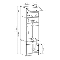 Roomart Armadio per lavatrice con ripiano estraibile - Bianco - Rovere - Rovere nero - armadio per lavatrice, ripiano per lavatrice, torre di lavaggio, mobile, bianco, lavatrici, mobile di base, lavatrice, asciugatrice, mobile per la casa, armadi, mobile da bagno, mobile alto