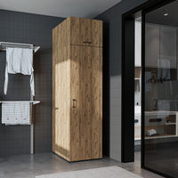 Roomart - DORA Armario Alto 60cm Ancho - Blanco - Roble Blanco - Roble Antracita - armario lavadora, estante lavadora, torre lavadora, armario, blanco, lavadoras, armario bajo, lavadora, secadora, armario hogar, armarios, armario baño, alto