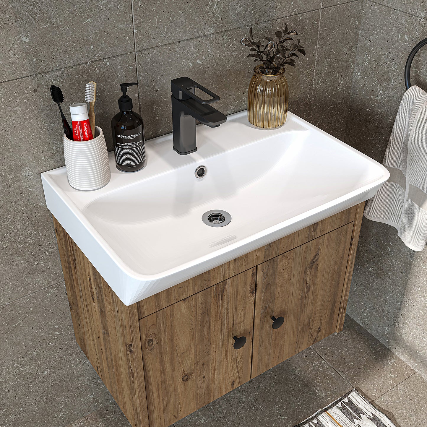 Set di mobili da bagno - ADA - Mobiletto con lavabo - Specchiera - Mobiletto laterale - Mobili da bagno - mobile da bagno, lavabo, mobili da bagno, mobile da bagno, bagno, con, mobiletto, mobili da bagno, set, lavabo, mobili, bagno, bagno