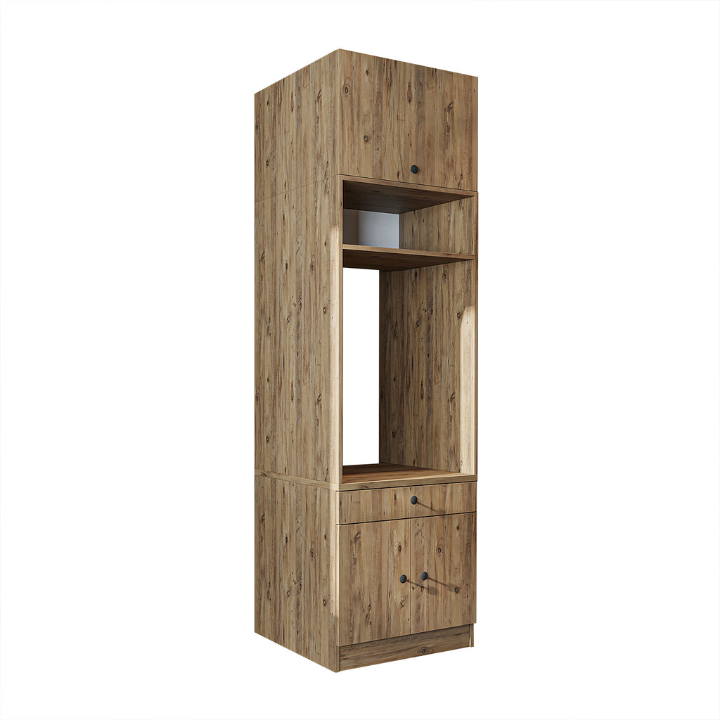 Roomart Armadio per lavatrice con ripiano estraibile - Bianco - Rovere - Rovere nero - armadio per lavatrice, ripiano per lavatrice, torre di lavaggio, mobile, bianco, lavatrici, mobile di base, lavatrice, asciugatrice, mobile per la casa, armadi, mobile da bagno, mobile alto