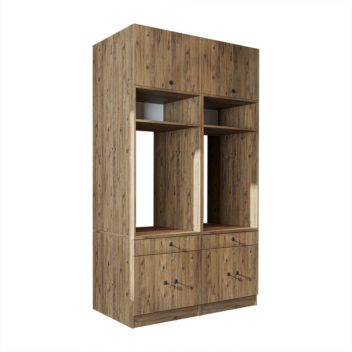 Armario doble para lavadora Roomart, con estante extraíble, en 3 colores, HBT: 230 x134x67 cm - armario para lavadora, estante para lavadora, torre de lavado, armario, blanco, lavadoras, mueble bajo, lavadora, secadora, armario doméstico, armario