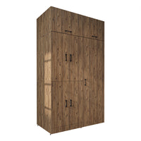 Roomart washing machine cabinet " DORA SET" for dryer & washing machine, 130 cm wide, in 4 colors, with doors & pull-out shelf - white - white oak - anthracite oak - oak - washing machine cabinet, washing machine shelf, washing tower, cabinet, white, washing machine