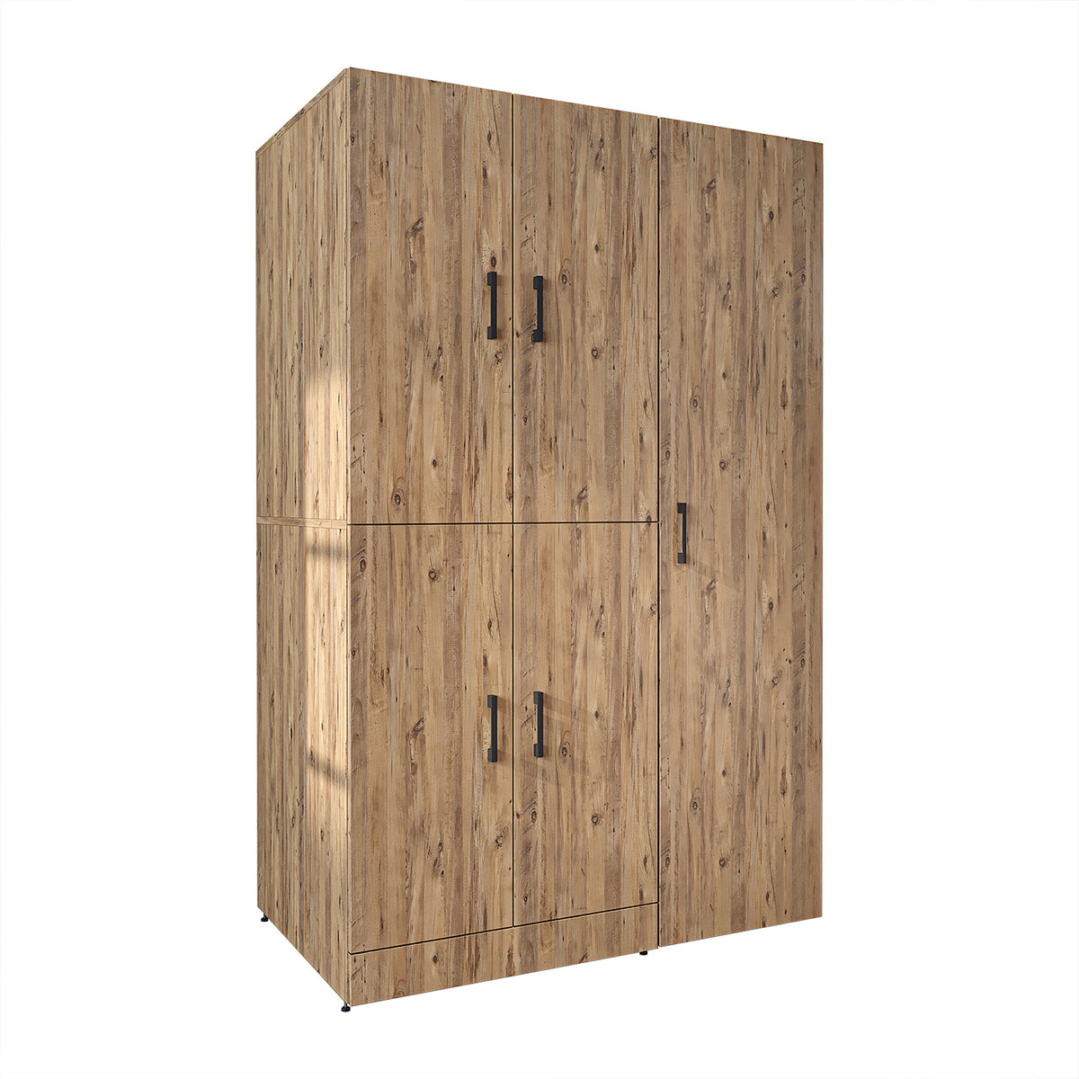 Armadio per lavatrice "DORA SET" per asciugatrice e lavatrice, larghezza 115 cm, in 4 colori, con ante e ripiano estraibile - bianco - rovere bianco - rovere antracite - rovere - armadio per lavatrice, scaffale per lavatrice, torre per lavatrice, armadio, bianco, lavatrice