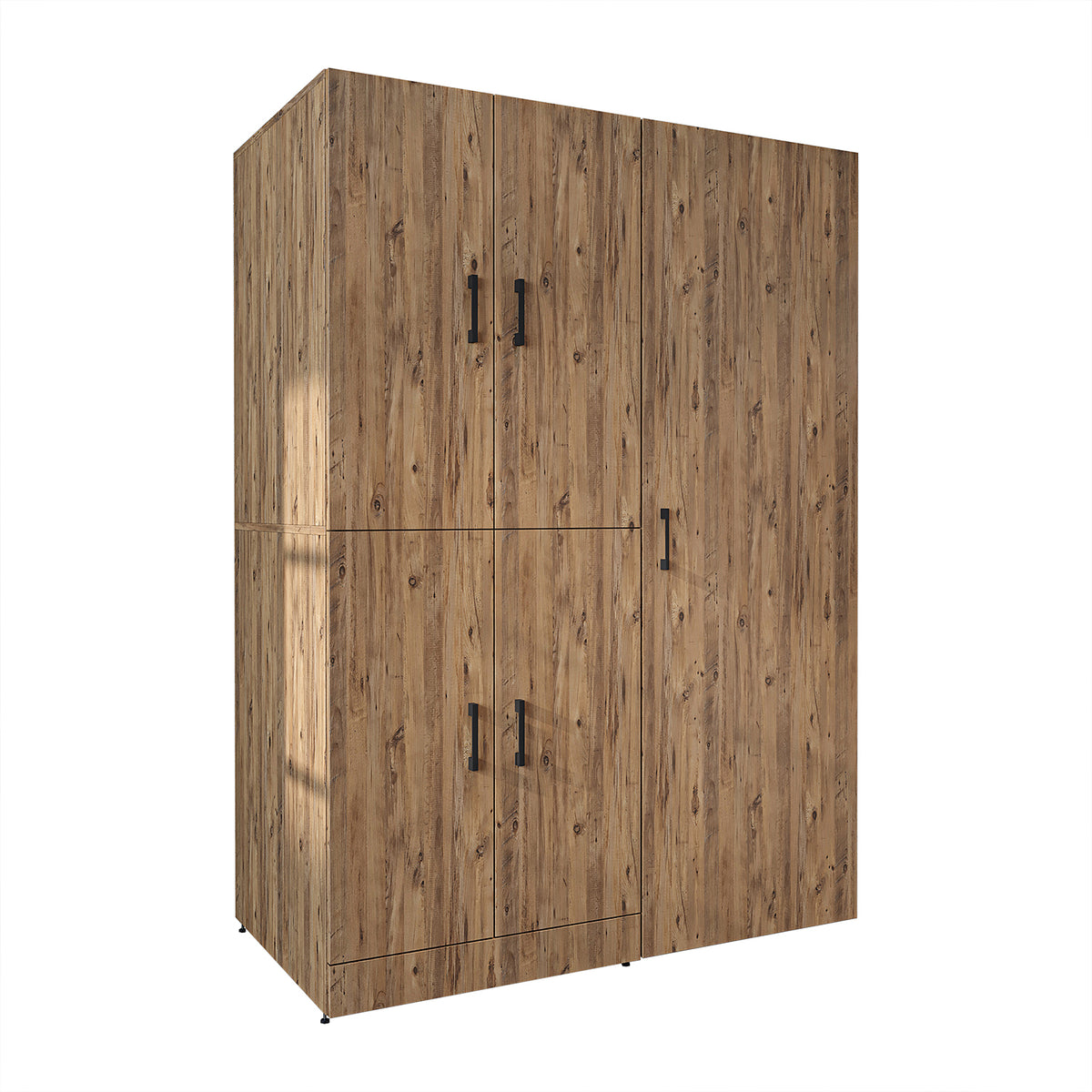 Armadio per lavatrice "DORA SET" per asciugatrice e lavatrice, larghezza 130 cm, in 4 colori, con ante e ripiano estraibile - bianco - rovere bianco - rovere antracite - rovere - armadio per lavatrice, scaffale per lavatrice, torre per lavatrice, armadio, bianco, lavatrice