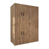 Roomart washing machine cabinet " DORA SET" for dryer & washing machine, 130 cm wide, in 4 colors, with doors & pull-out shelf - white - white oak - anthracite oak - oak - washing machine cabinet, washing machine shelf, washing tower, cabinet, white, washing machine