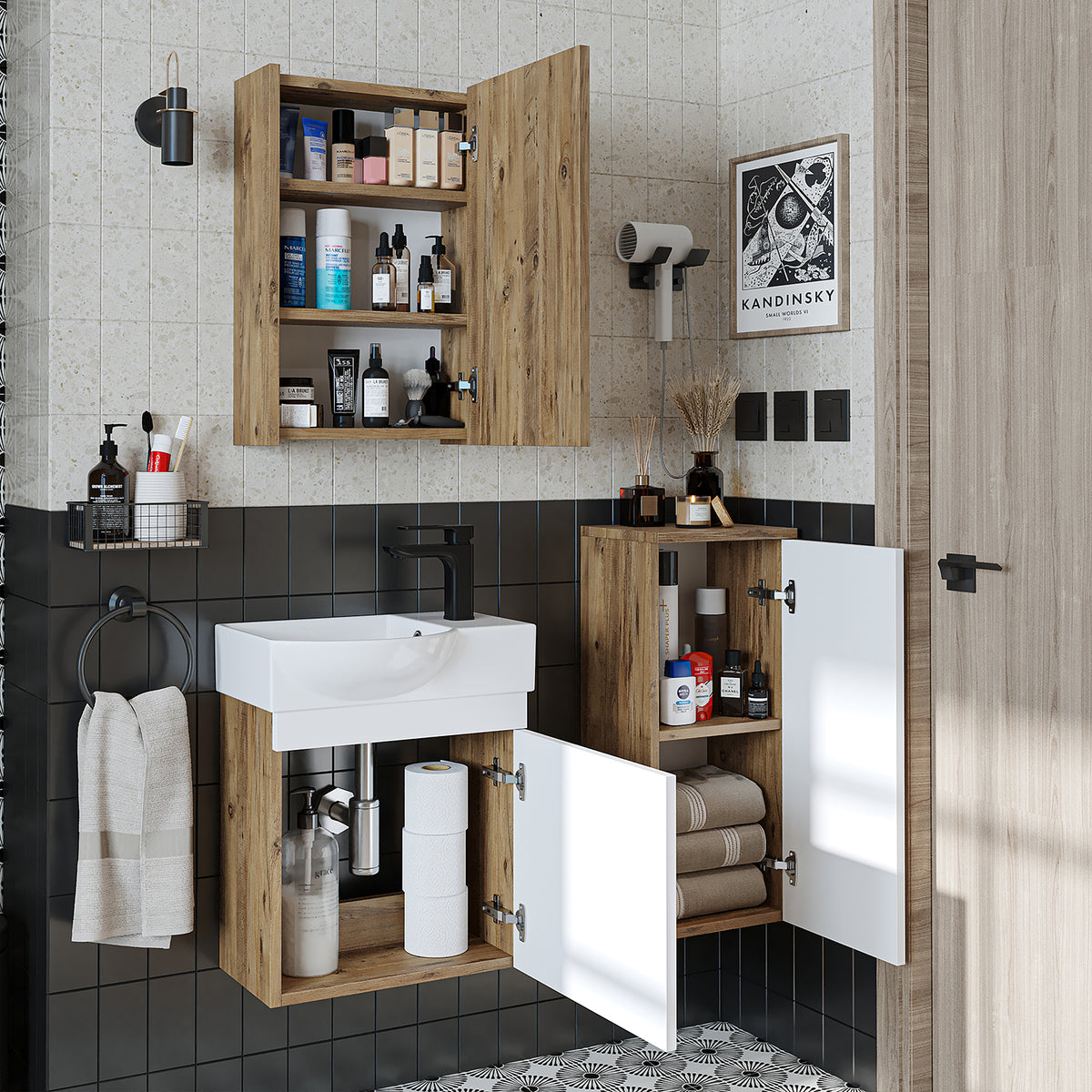 Ensemble de meubles de salle de bain - PUNTO - Meuble sous vasque - Meubles de salle de bain - Gäste WC - armoire de salle de bain, lavabo, meuble de salle de bain, armoire de salle de bain, avec, meuble sous vasque, meuble de salle de bain, ensemble, lavabo, meuble, meuble de salle de bain, salle de bain, armoires de salle de bain, schm