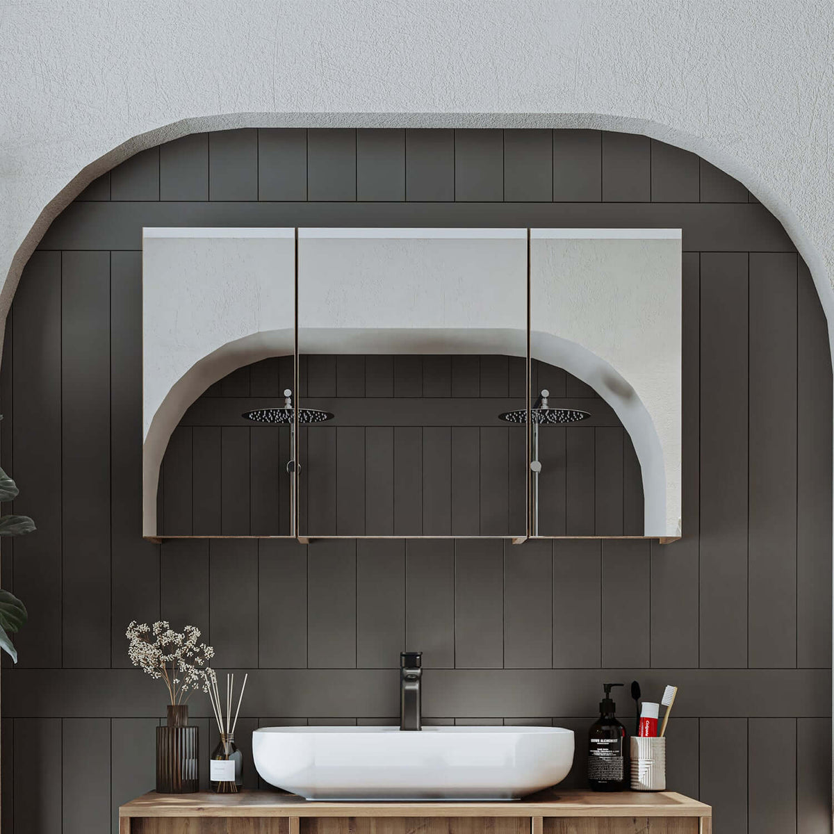 View details for Roomart Badezimmermöbel Set GUSTO 120 cm 4 Teilig mit Keramik Waschbecken Roomart Badezimmermöbel - badezimmerschrank, waschbecken, badezimmermöbel, badschrank, badezimmer, mit, unterschrank, badmöbel, set, waschtisch, möbe