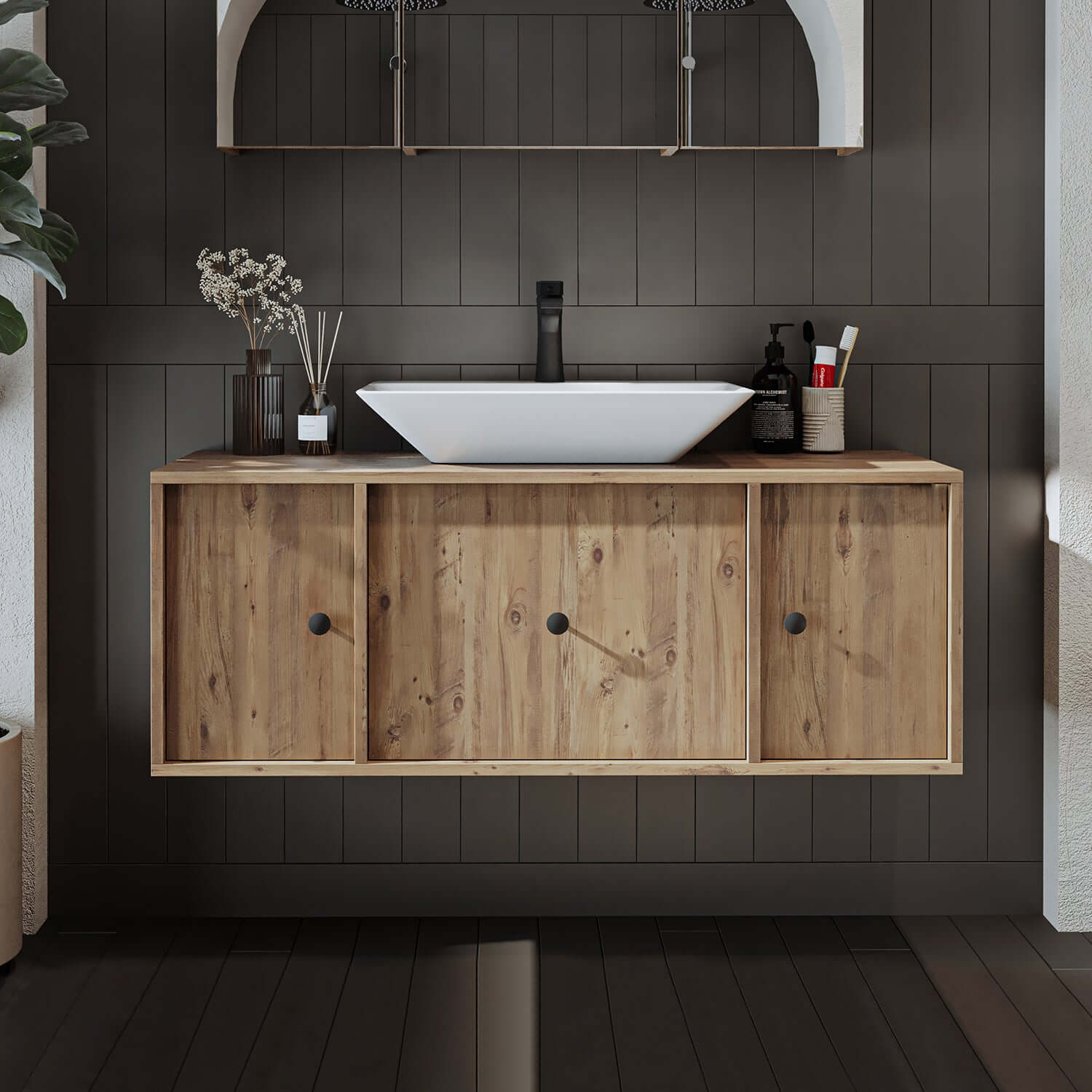 Roomart juego de muebles de baño GUSTO-ATL 120 cm 4 piezas con lavabo de cerámica- mueble de baño, lavabo, muebles de baño, mueble de baño, baño, con, mueble de baño, mueble de baño, juego, lavabo, muebles