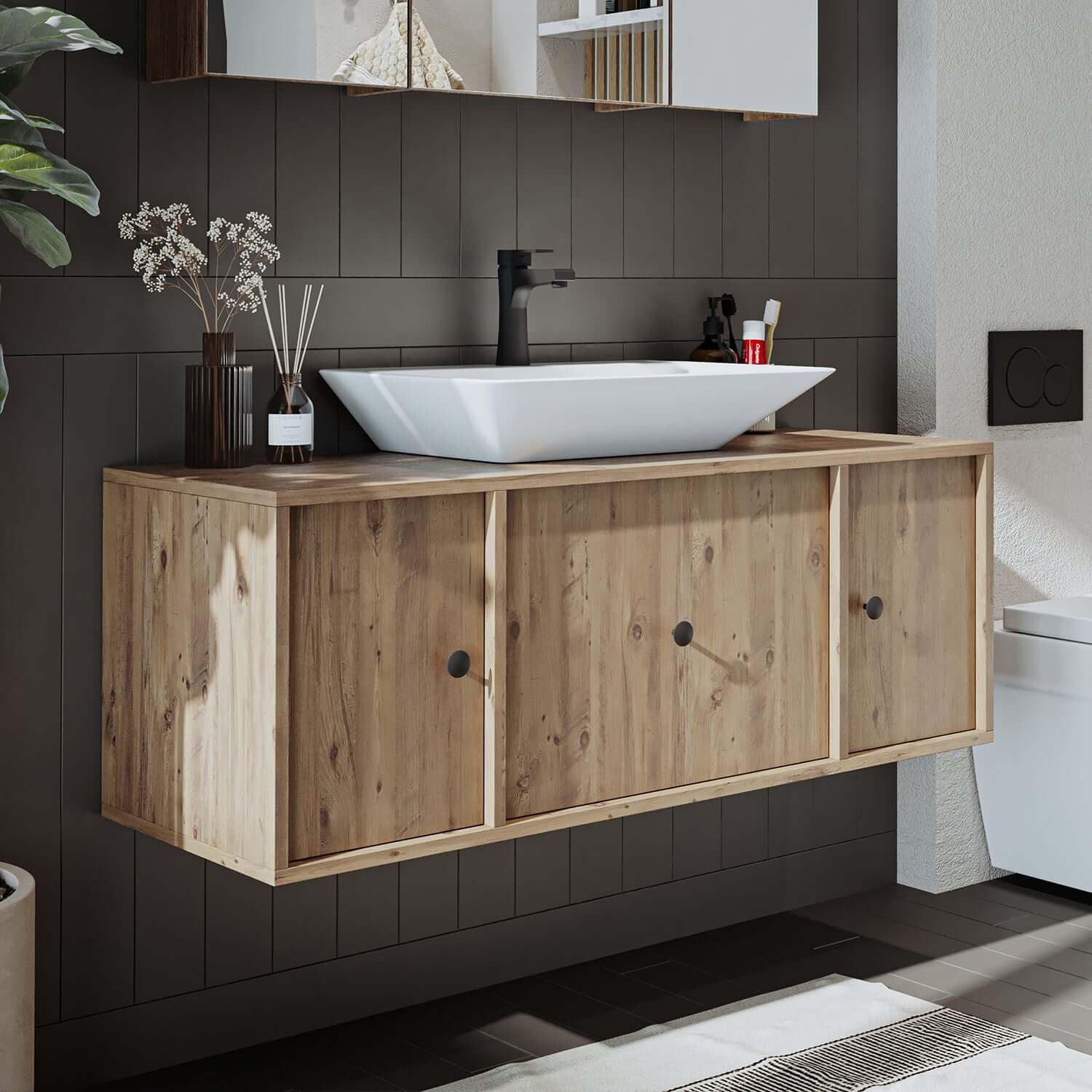 Roomart juego de muebles de baño GUSTO-ATL 120 cm 4 piezas con lavabo de cerámica- mueble de baño, lavabo, muebles de baño, mueble de baño, baño, con, mueble de baño, mueble de baño, juego, lavabo, muebles