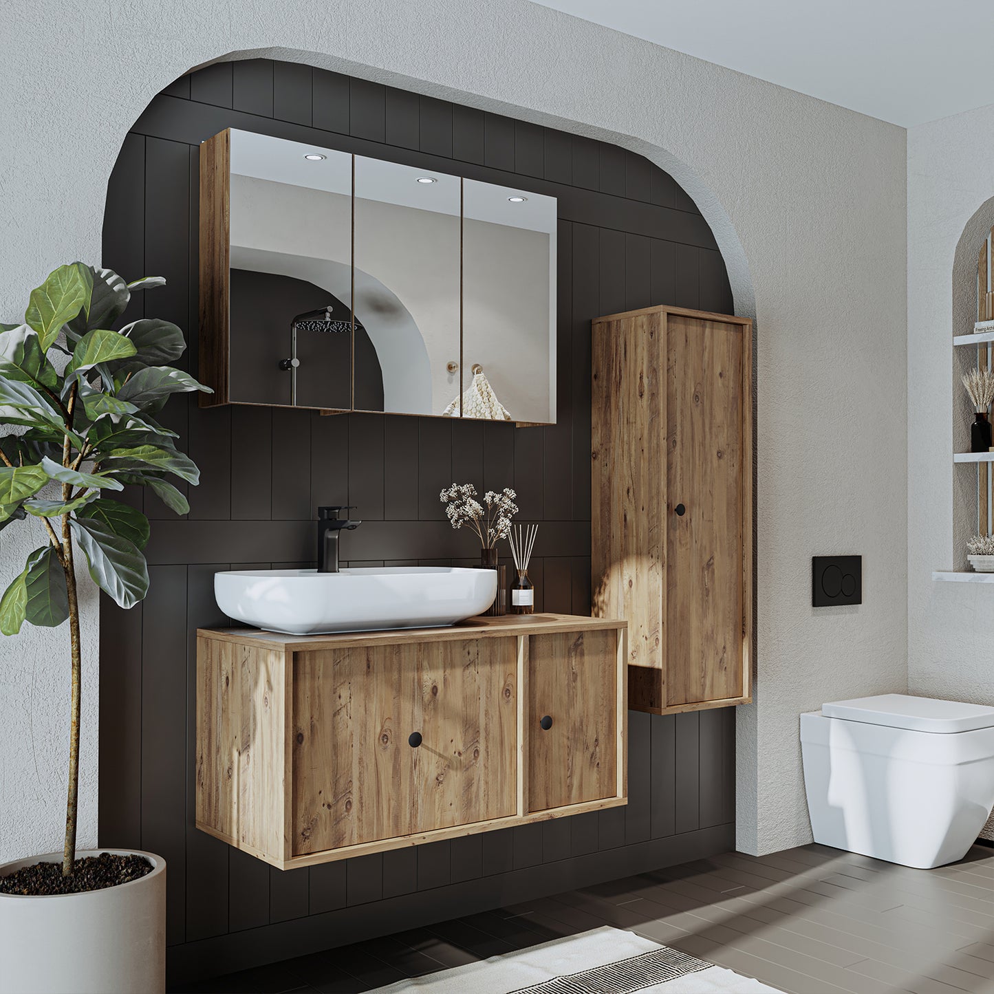 Roomart Badezimmermöbel Set GUSTO 90 cm 4 Teilig mit Keramik Waschbecken Roomart Badezimmermöbel Set GUSTO 90 cm 4 Teilig mit Keramik Waschbecken - badezimmerschrank, waschbecken, badezimmermöbel, badschrank, badezimmer, mit, unterschrank, badmöbel, set,