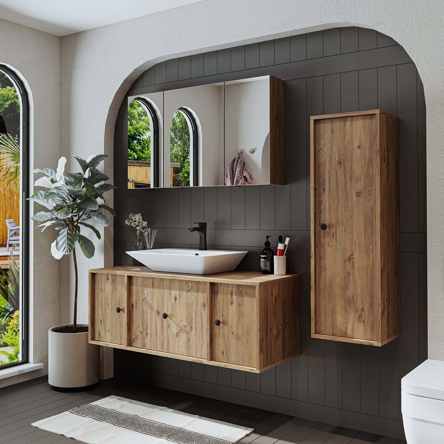 Roomart juego de muebles de baño GUSTO-ATL 120 cm 4 piezas con lavabo de cerámica- mueble de baño, lavabo, muebles de baño, mueble de baño, baño, con, mueble de baño, mueble de baño, juego, lavabo, muebles