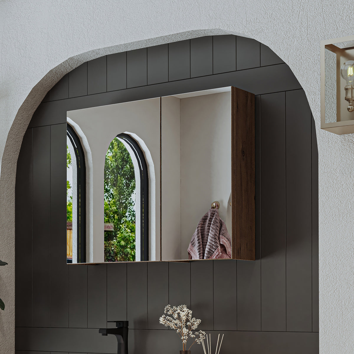 Roomart Badezimmerspiegelschrank "Gusto“ – 75/90/105 cm – in Weiß oder Eiche – moderner Badschrank mit Spiegel Roomart Badezimmerspiegelschrank "Gusto“ – 75/90/105 cm – in Weiß oder Eiche – moderner Badschrank mit Spiegel- badezimmerspiegelschrank, mirro