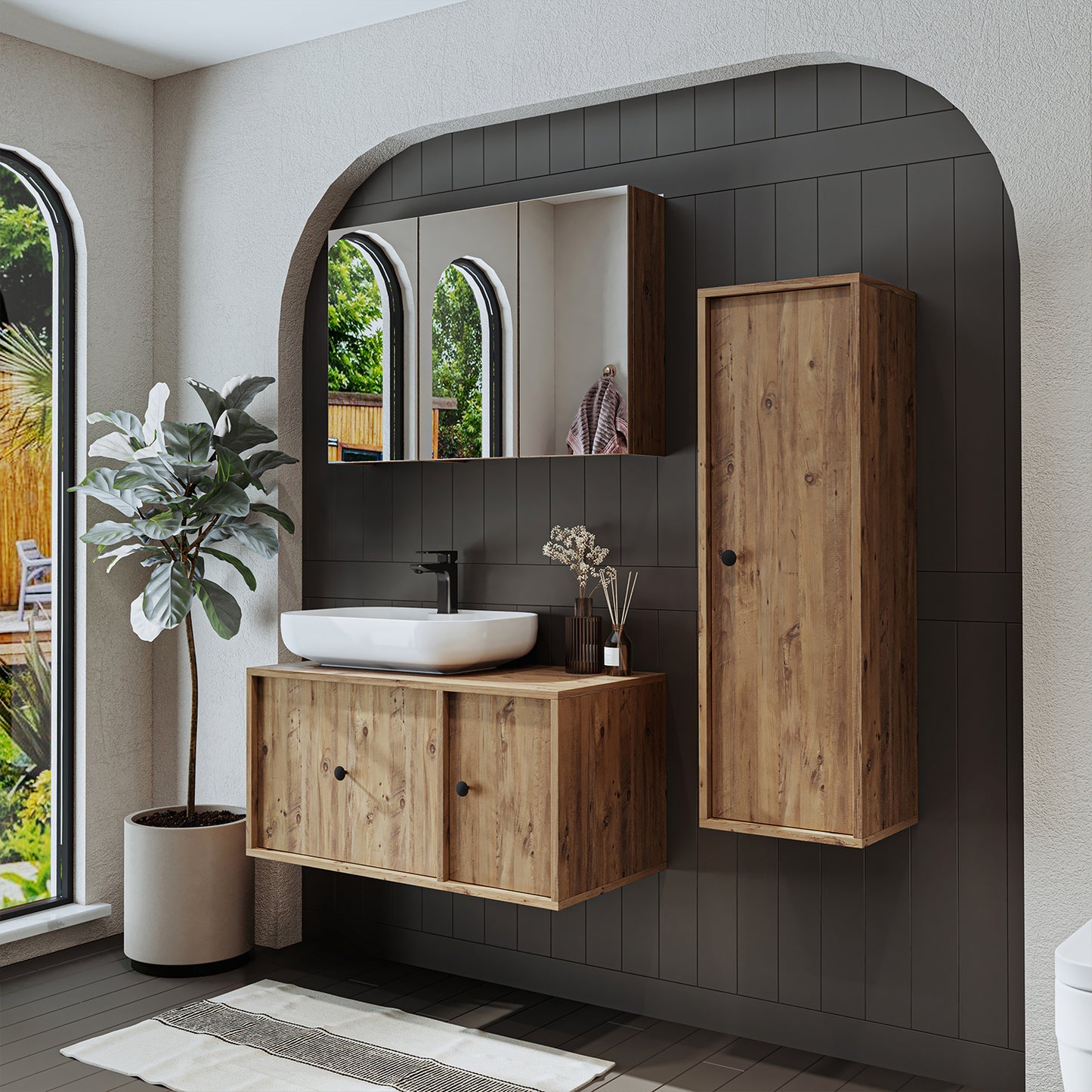 Roomart Badezimmermöbel Set GUSTO 90 cm 4 Teilig mit Keramik Waschbecken Roomart Badezimmermöbel Set GUSTO 90 cm 4 Teilig mit Keramik Waschbecken - badezimmerschrank, waschbecken, badezimmermöbel, badschrank, badezimmer, mit, unterschrank, badmöbel, set,