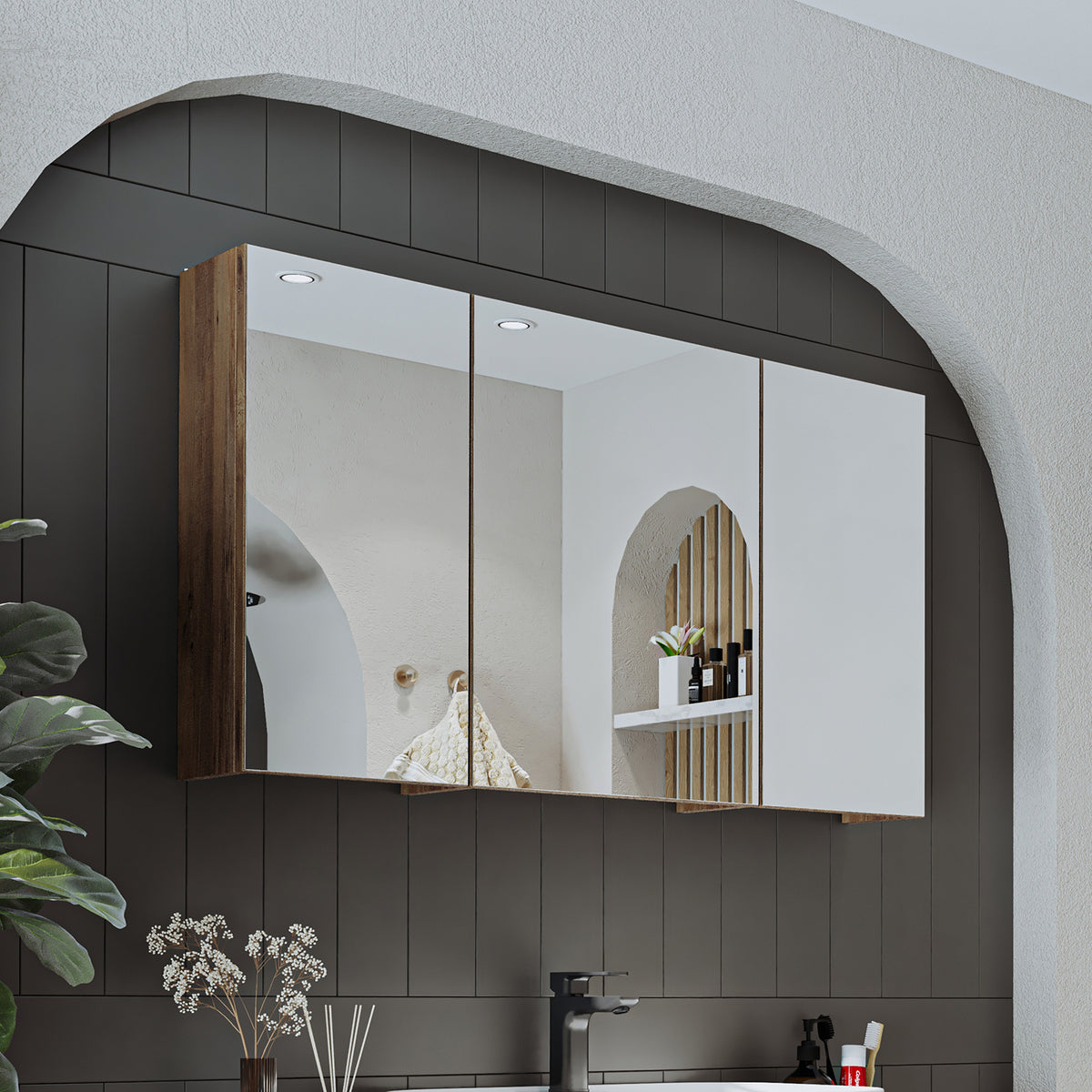 Roomart Badezimmerspiegelschrank "Gusto“ – 75/90/105 cm – in Weiß oder Eiche – moderner Badschrank mit Spiegel Roomart Badezimmerspiegelschrank "Gusto“ – 75/90/105 cm – in Weiß oder Eiche – moderner Badschrank mit Spiegel- badezimmerspiegelschrank, mirro