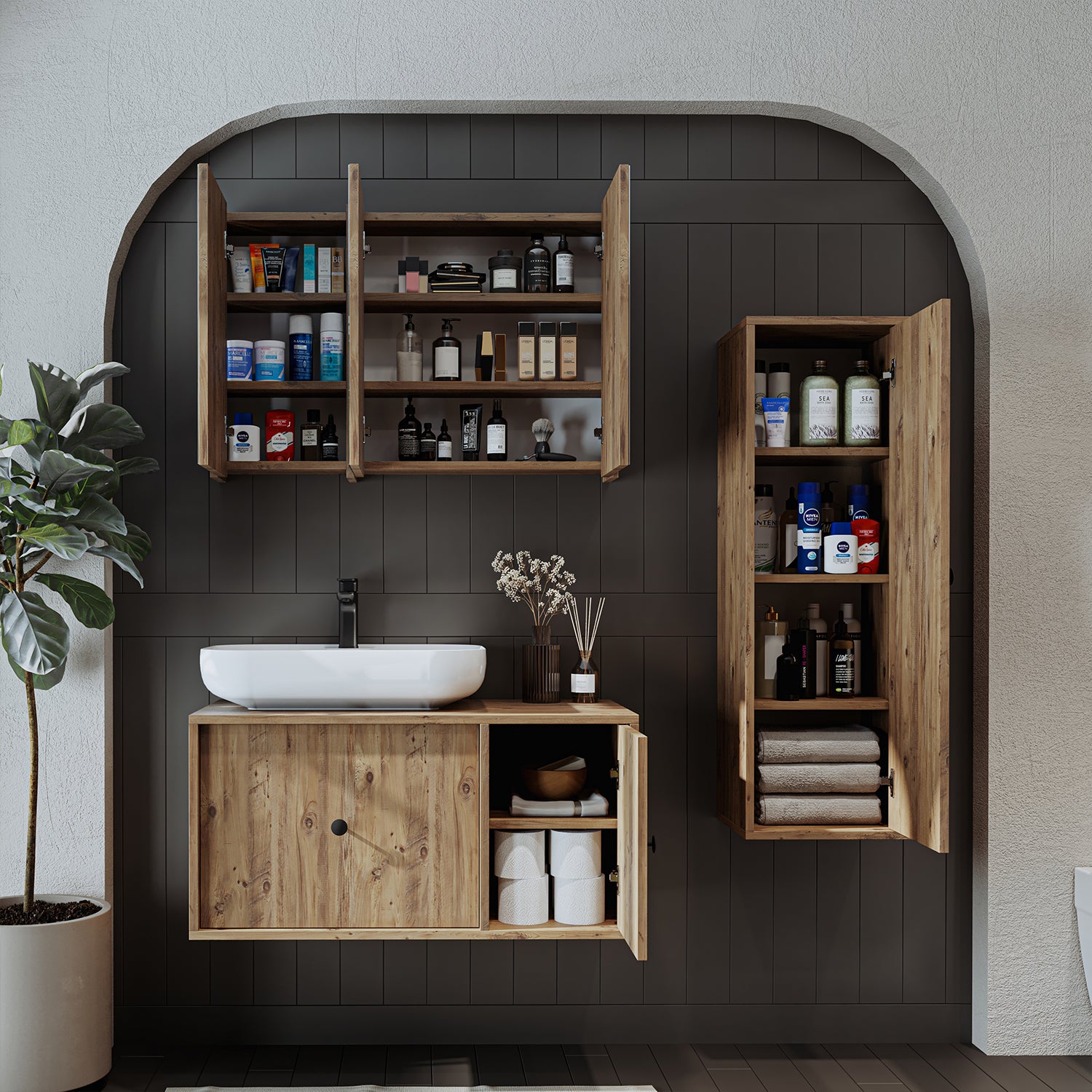 Roomart bathroom furniture set GUSTO 90 cm 4 pieces with ceramic washbasin Roomart bathroom furniture set GUSTO 90 cm 4 pieces with ceramic washbasin - bathroom cabinet, washbasin, bathroom furniture, bathroom cabinet, bathroom, with, vanity, bathroom furniture, set,