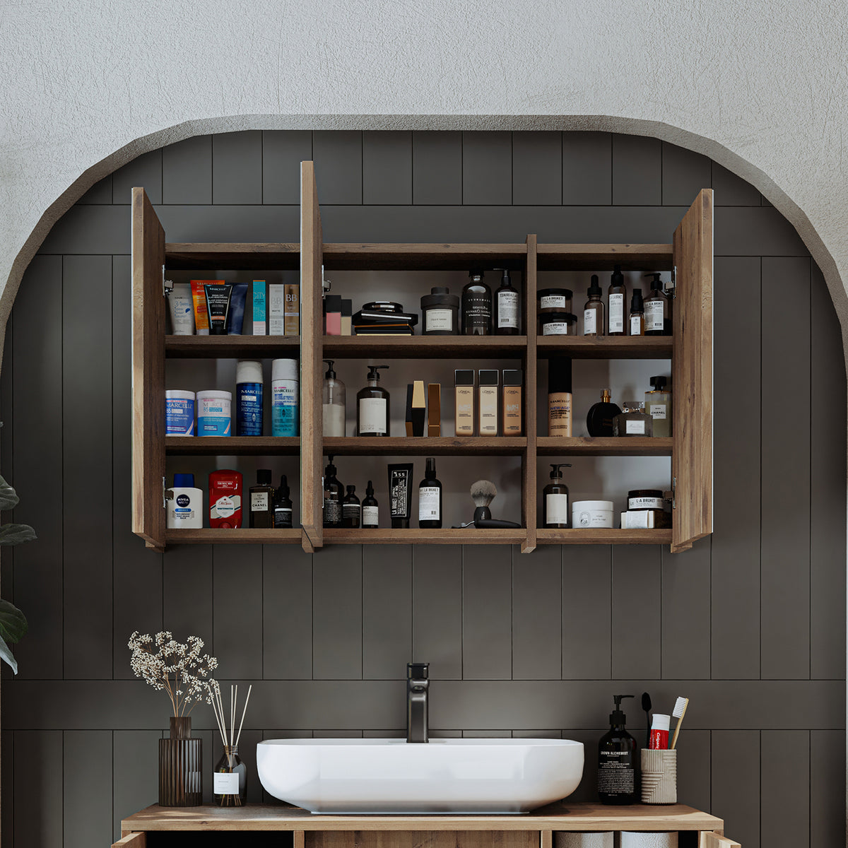 Roomart Badezimmerspiegelschrank "Gusto“ – 75/90/105 cm – in Weiß oder Eiche – moderner Badschrank mit Spiegel Roomart Badezimmerspiegelschrank "Gusto“ – 75/90/105 cm – in Weiß oder Eiche – moderner Badschrank mit Spiegel- badezimmerspiegelschrank, mirro