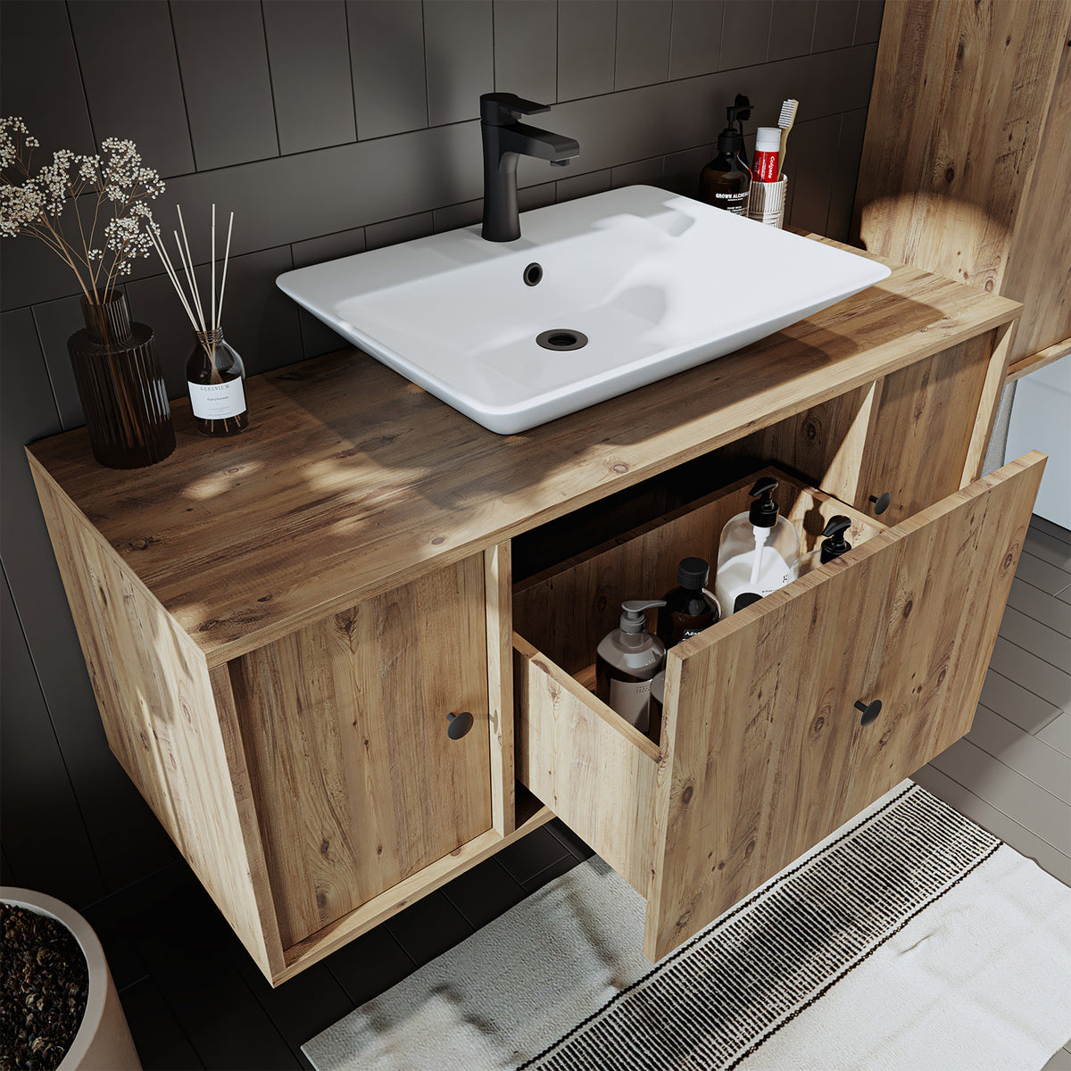 Arredo bagno Roomart GUSTO-ATL 120 cm - Lavabo e/o mobiletto in ceramica - Design moderno - Varianti a scelta - Rovere o bianco Arredo bagno Roomart GUSTO-ATL 120 cm - Lavabo e/o mobiletto in ceramica - Design moderno - Varianti a scelta - Rovere o bianco Arredo bagno Roomart GUSTO-ATL 120 cm - Lavabo e/o mobiletto in ceramica - Design moderno - Varianti a scelta - Rovere o bianco