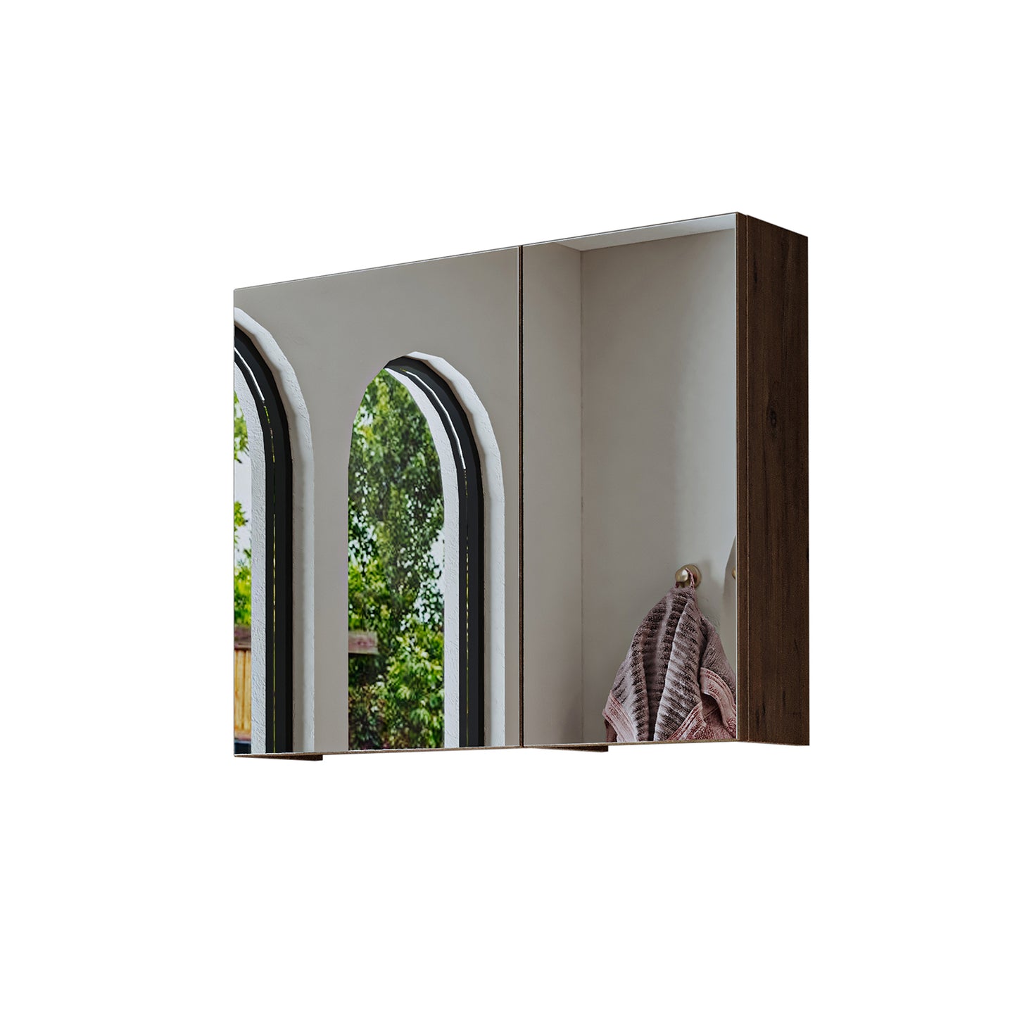 Roomart Badezimmerspiegelschrank "Gusto“ – 75/90/105 cm – in Weiß oder Eiche – moderner Badschrank mit Spiegel