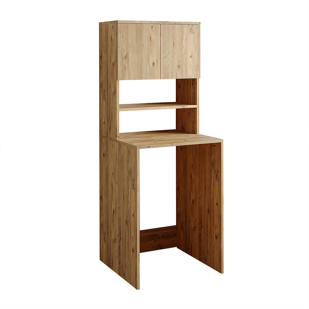 Roomart, Badezimmer Waschmaschinenschrank Atlantic, Waschmaschinenüberbau, BHT: 65 x 181 x 60 cm, in Weiß-Eiche, Anthrazit Eiche - badmöbel, set, abfluss, waschbecken, bad, möbel, badezimmer, waschbeckenunterschrank, cm, breit, modern, waschtisch, tief, m
