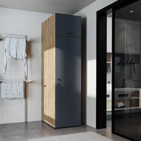 Roomart - DORA Armario Alto 60cm Ancho - Blanco - Roble Blanco - Roble Antracita - armario lavadora, estante lavadora, torre lavadora, armario, blanco, lavadoras, armario bajo, lavadora, secadora, armario hogar, armarios, armario baño, alto