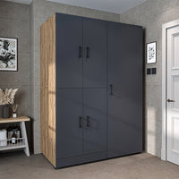 Roomart washing machine cabinet " DORA SET" for dryer & washing machine, 130 cm wide, in 4 colors, with doors & pull-out shelf - white - white oak - anthracite oak - oak - washing machine cabinet, washing machine shelf, washing tower, cabinet, white, washing machine