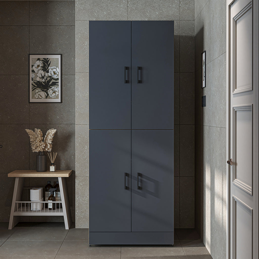 Roomart washing machine cabinet " DORA " for dryer & washing machine, in 4 colors, with doors & pull-out shelf - white - white oak - anthracite oak - oak - washing machine cabinet, washing machine shelf, washing tower, cabinet, white, washing machines, base cabinet,