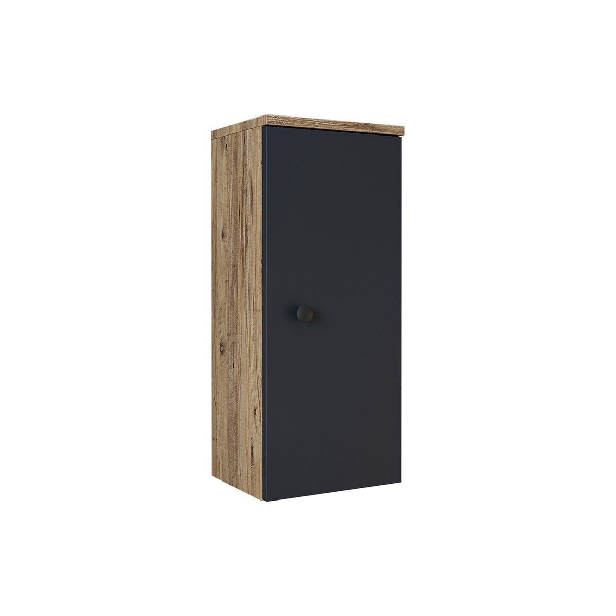 Roomart Seitenschrank „Punto“ – moderner, kompakter 70 cm Bad-Hängeschrank mit Softclose – in Weiß, Weiß-Eiche, Eiche oder Anthrazit-Eiche - Hängeschrank, wand, hochschrank, hochschrank weiß, 60 cm breit, küche, waschküche, wohnzimmer, schmal, 40 cm brei