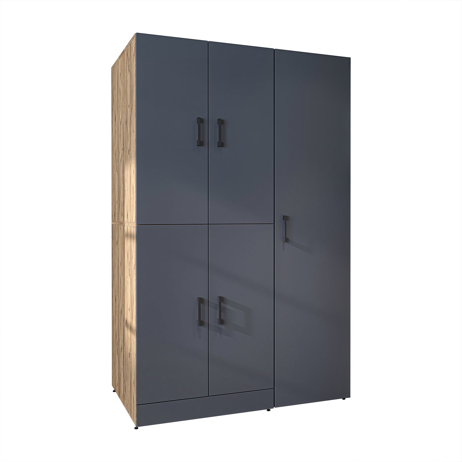 Roomart washing machine cabinet " DORA SET" for dryer & washing machine, 115 cm wide, in 4 colors, with doors & pull-out shelf - white - white oak - anthracite oak - oak - washing machine cabinet, washing machine shelf, washing tower, cabinet, white, washing machine