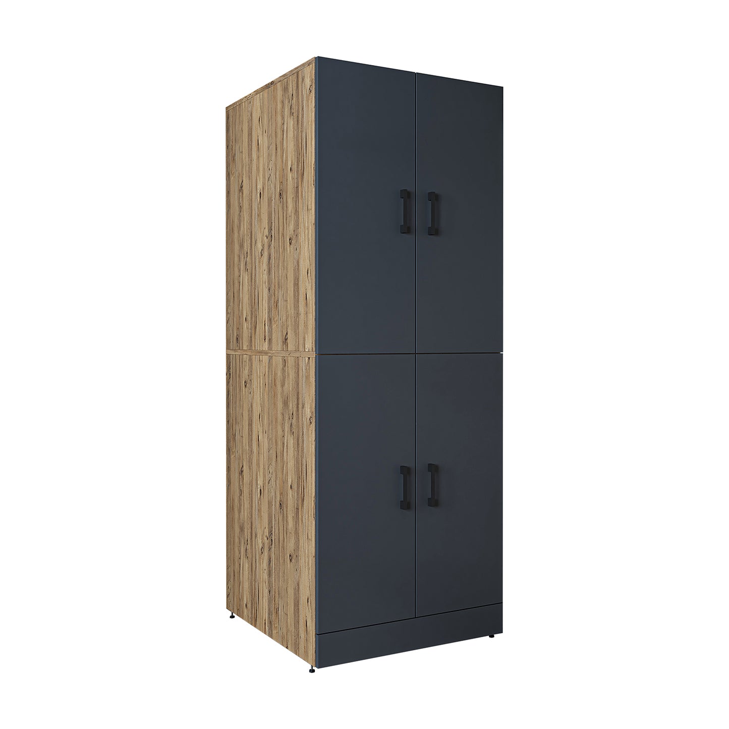Roomart Waschmaschinenschrank " DORA " für Trockner & Waschmaschine, in 4 Farben, mit Türen & Ausziehbrett • Weiß • Weiß Eiche • Anthrazit Eiche • Eiche - waschmaschinenschrank, waschmaschinenregal, waschturm, schrank, weiß, waschmaschinen, unterschrank,
