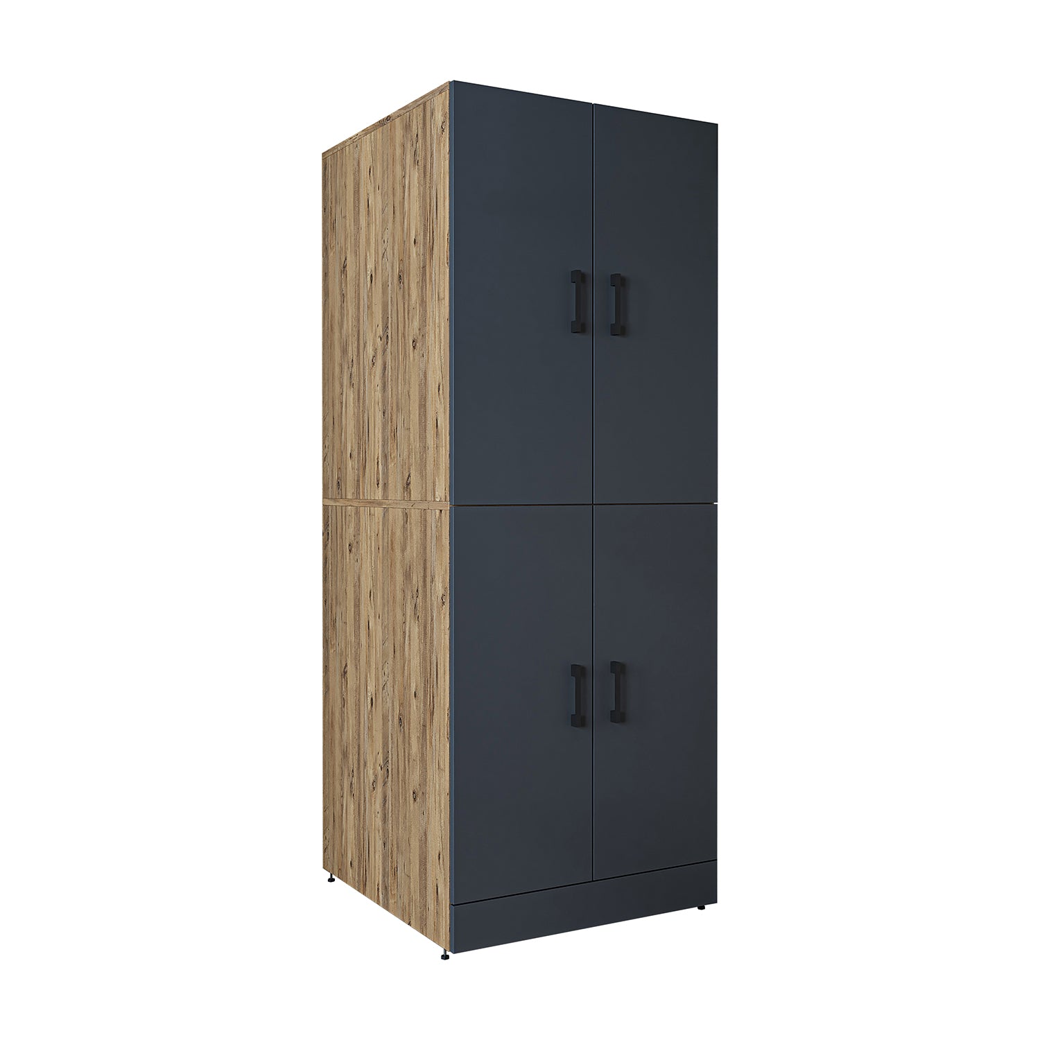 Roomart Waschmaschinenschrank " DORA " für Trockner & Waschmaschine, in 4 Farben, mit Türen & Ausziehbrett • Weiß • Weiß Eiche • Anthrazit Eiche • Eiche - waschmaschinenschrank, waschmaschinenregal, waschturm, schrank, weiß, waschmaschinen, unterschrank,