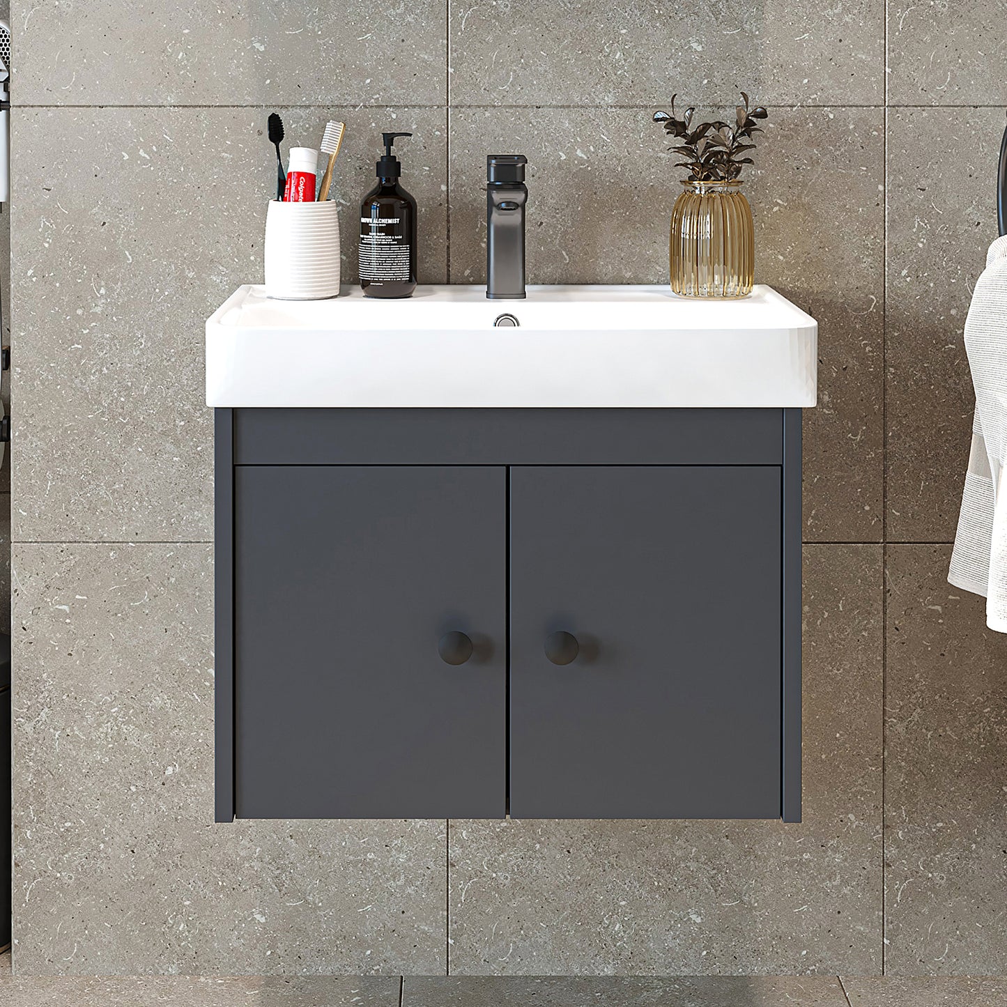 Set di mobili da bagno - ADA - Mobiletto con lavabo - Specchiera - Mobiletto laterale - Mobili da bagno - mobile da bagno, lavabo, mobili da bagno, mobile da bagno, bagno, con, mobiletto, mobili da bagno, set, lavabo, mobili, bagno, bagno