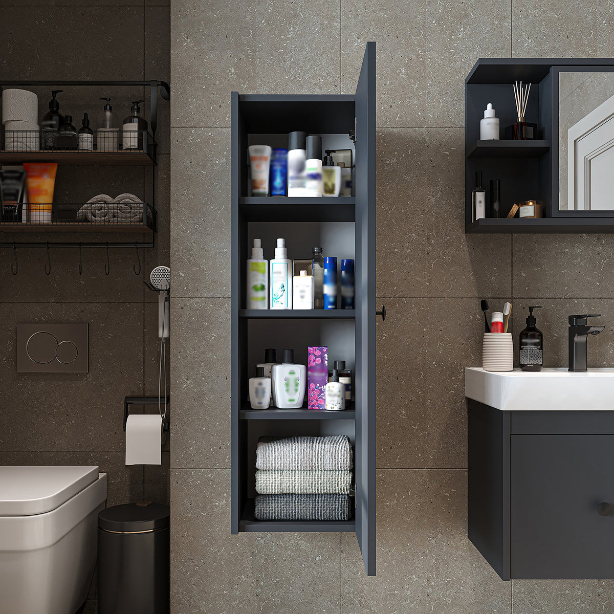 Roomart Badschrank ADA, 110 cm, wandhängend mit Soft-Close-Tür, in 4 Farben