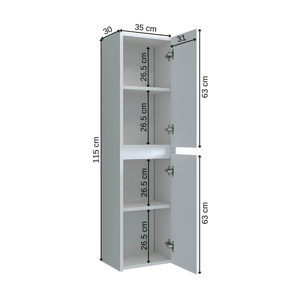 Roomart bathroom furniture set ATRIA 65 cm vanity unit with washbasin mirror cabinet tall cabinet - mirror bathroom, mirror cabinet bathroom 60 cm wide, bathroom mirror cabinet, mirror cabinet with lighting, mirror cabinet 80 cm wide, mirror cabinets for bathroom, mirror cabinets for bathroom