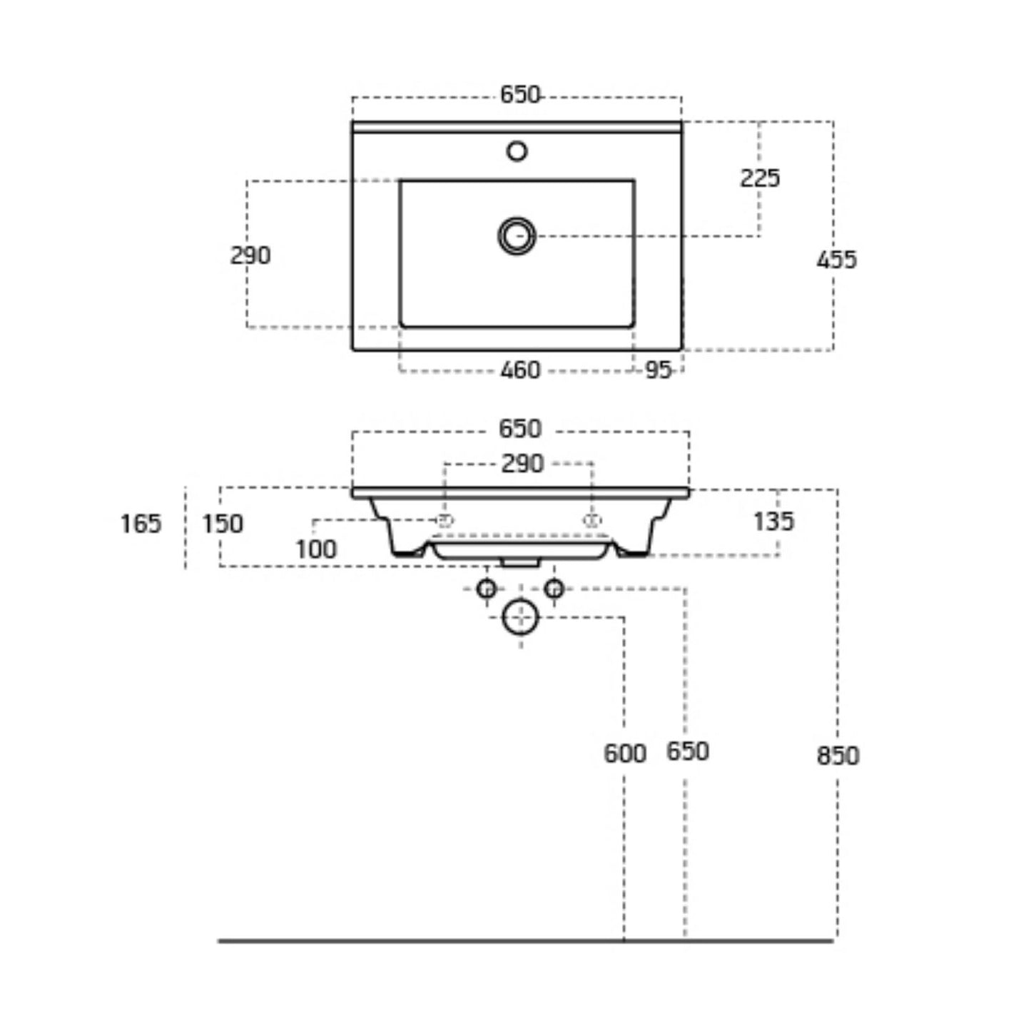 Roomart Ensemble de meubles de salle de bain ATRIA 65 cm Armoire basse avec lavabo Armoire haute - miroir salle de bain, armoire miroir salle de bain largeur 60 cm, armoire miroir salle de bain, armoire miroir avec éclairage, armoire miroir largeur 80 cm, armoires miroir pour salle de bain, miroir