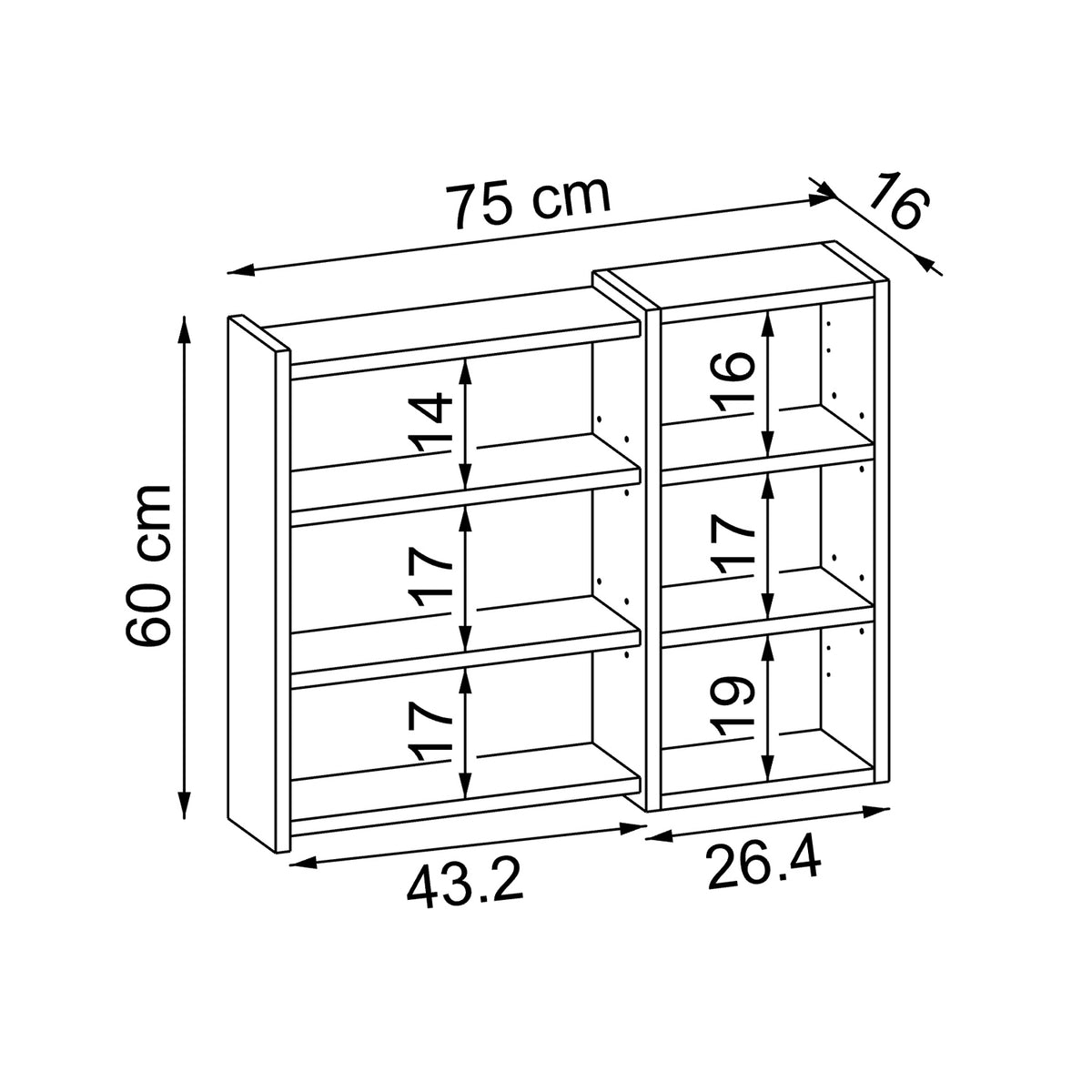 Roomart Badezimmerspiegelschrank "Lotus“ – 65/75/95 cm – in Eiche – moderner Badschrank mit Spiegel - badezimmerspiegelschrank, mirror, lichtschalter, badspiegelschrank, geringe, tiefe, schiebetür, steckdose, eckspiegelschrank, smarter, badhängeschränkch