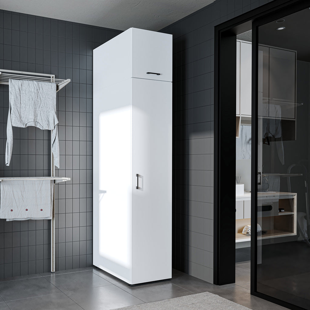 Roomart - DORA Armario alto 45cm ancho - Blanco - Roble blanco - Roble - Roble antracita - armario lavadora, estante lavadora, torre lavadora, armario, blanco, lavadoras, armario bajo, lavadora, secadora, armario hogar, armarios, armario baño, alto