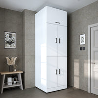 Roomart washing machine cabinet " DORA " for dryer & washing machine, in 4 colors, with doors & pull-out shelf - white - white oak - anthracite oak - oak - washing machine cabinet, washing machine shelf, washing tower, cabinet, white, washing machines, base cabinet,