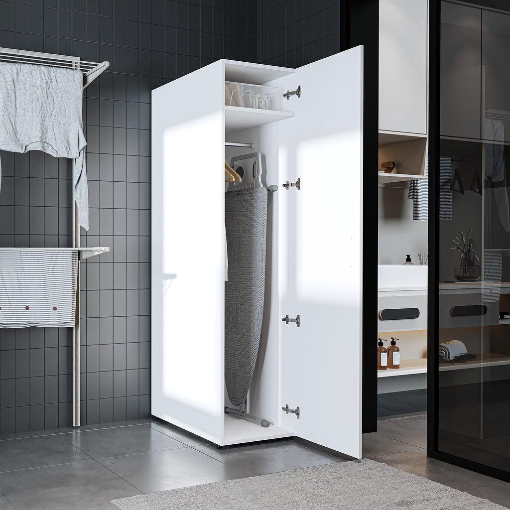 Roomart - DORA Armario alto 45cm ancho - Blanco - Roble blanco - Roble - Roble antracita - armario lavadora, estante lavadora, torre lavadora, armario, blanco, lavadoras, armario bajo, lavadora, secadora, armario hogar, armarios, armario baño, alto