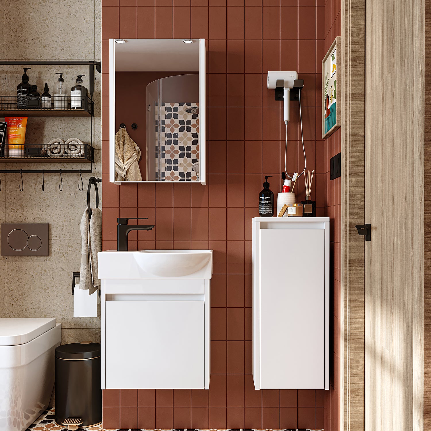 wall units, modern, countertop washbasin, corner unit, drain, sale, alibert, offer, offers, aqua, libra, on, storage, stick-on, bathroom, furniture, deco, part, bamboo, cabinets, gray, part, bathroom mirror