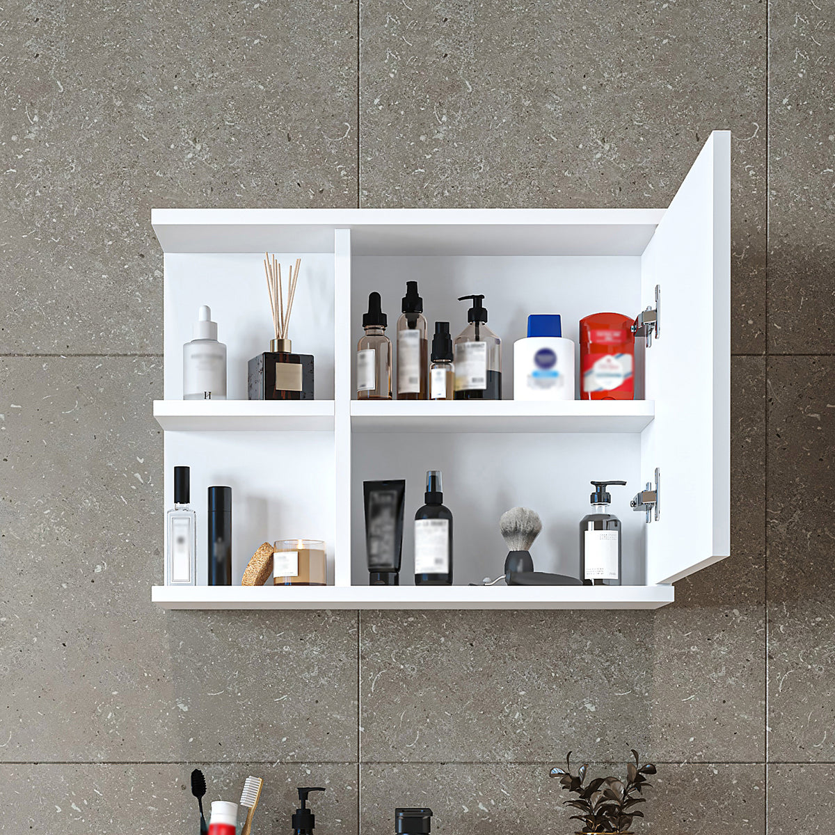 Roomart 4-teiliges Badmöbel-Set ADA, 60 cm, mit Waschbecken und Hochschrank, in 5 Farben