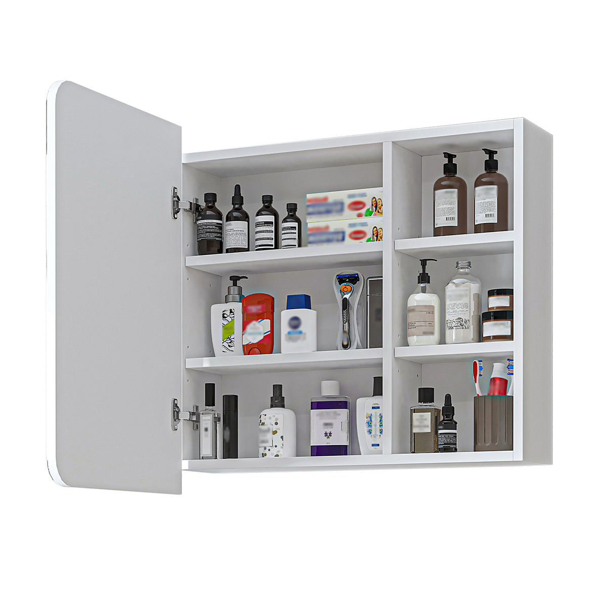 Roomart Badmöbel-Set LYCIA 82 cm, 4-teilig mit Spiegelschrank und Hochschrank, in 4 Farben